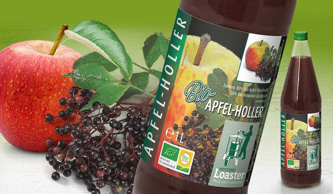 Loaster BIO-Apfel-Holler Fruchtsaft